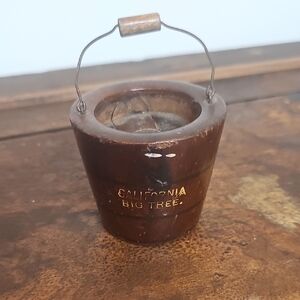 Small Vintage Wooden Bucket with Handle